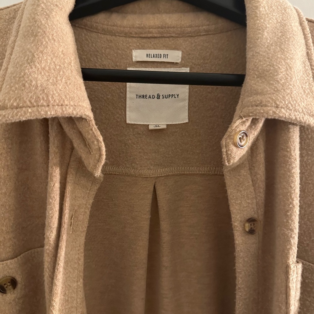 Thread and Supple camel Shacket